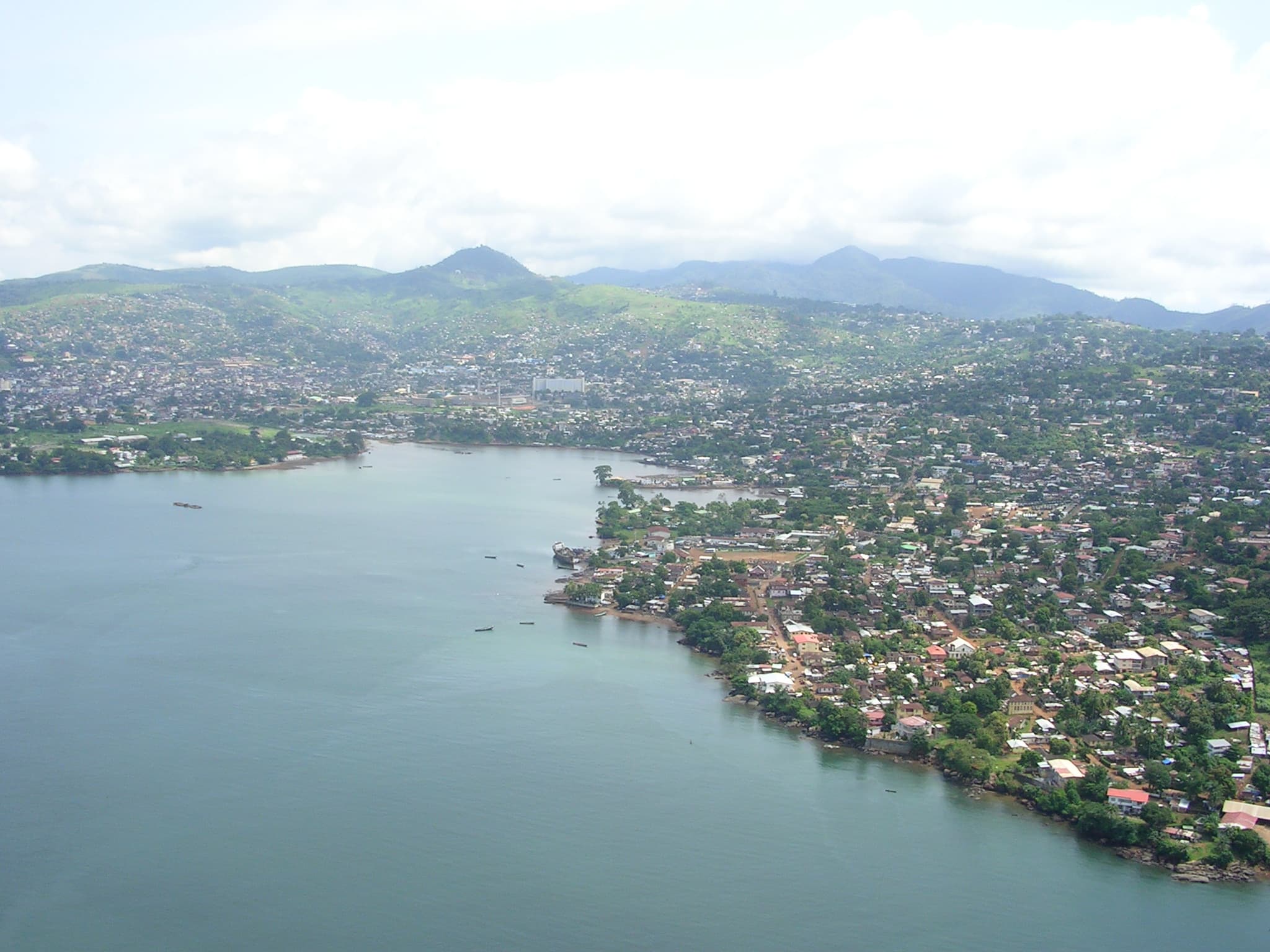 Aerial view of Freetown, Sierra Leone